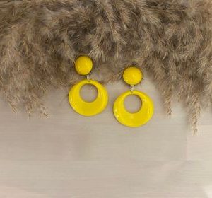 Clips d’oreilles Evian jaune, Francine Bramli