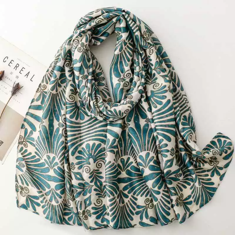 Foulard imprimé avec dorure