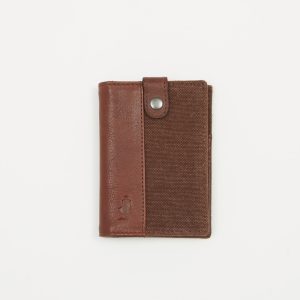 Leather and canvas card holder