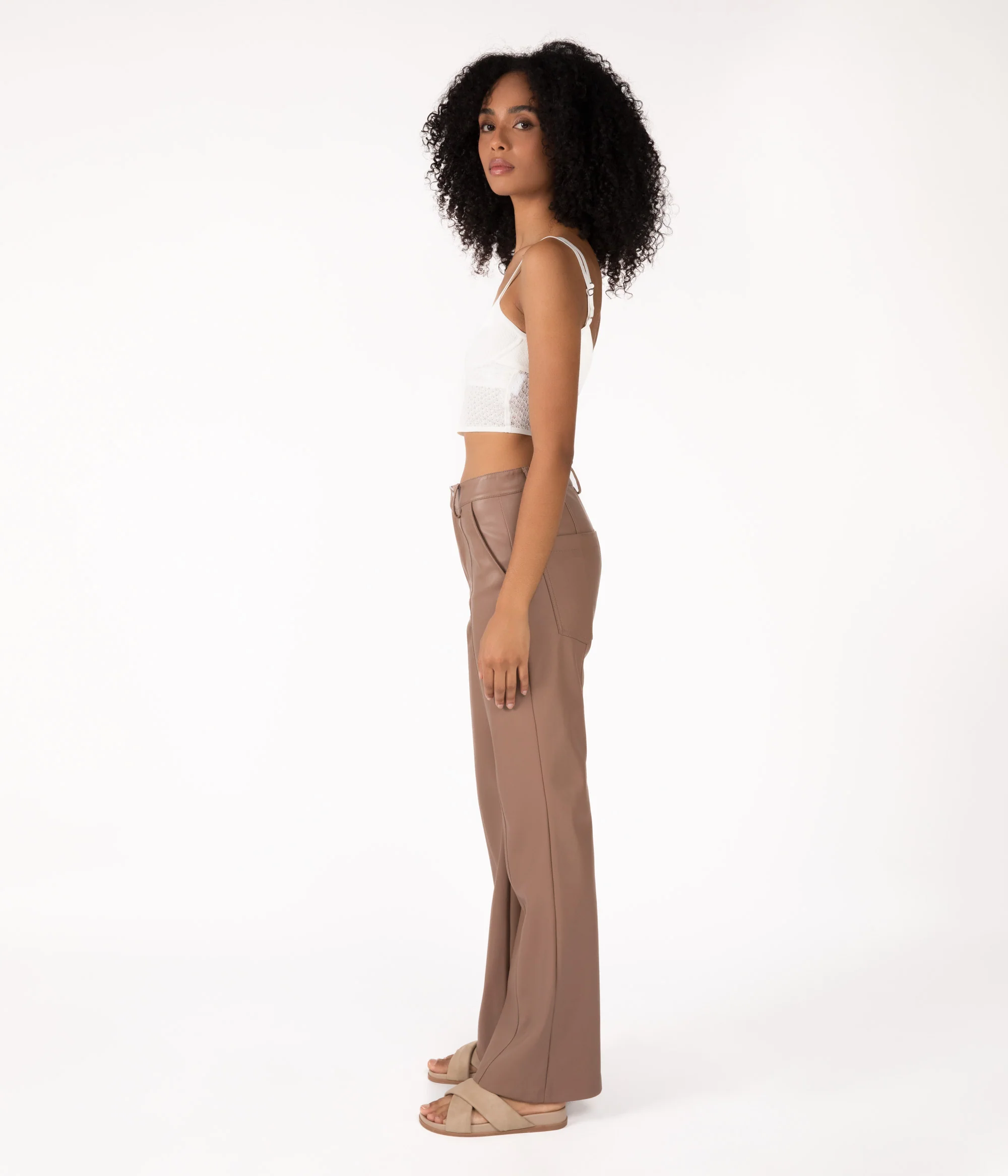 GWEN Pantalons végétaliens à taille haute pour femmes – Image 9