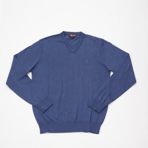 V neck sweater in cotton cashmere