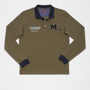 Polo manches longues logo MCS bouclette