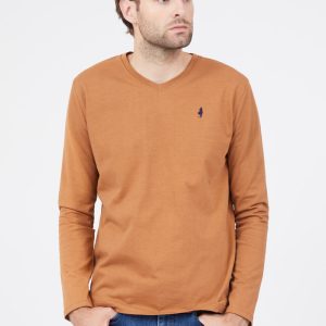 T-Shirt manches longues uni col V