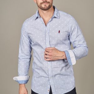 Chemise à motifs fleurs géométriques