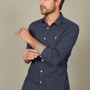 Printed shirt with two tones diamond