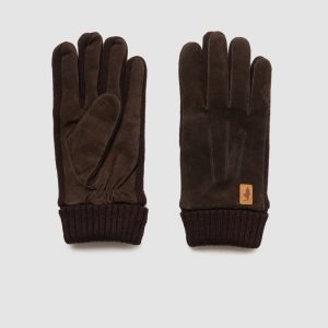 Gants nubuck poignet maille