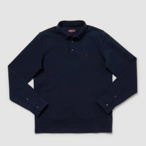 Polo manches longues façon sweatshirt