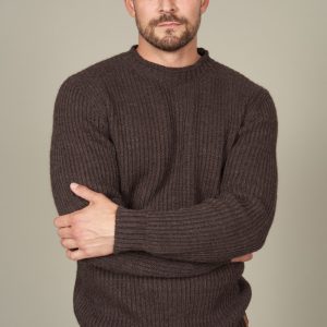 Pull col roulotté maille perlée