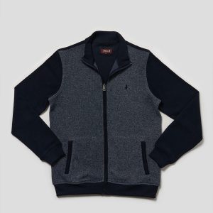 Two tones zipped sweatshirt