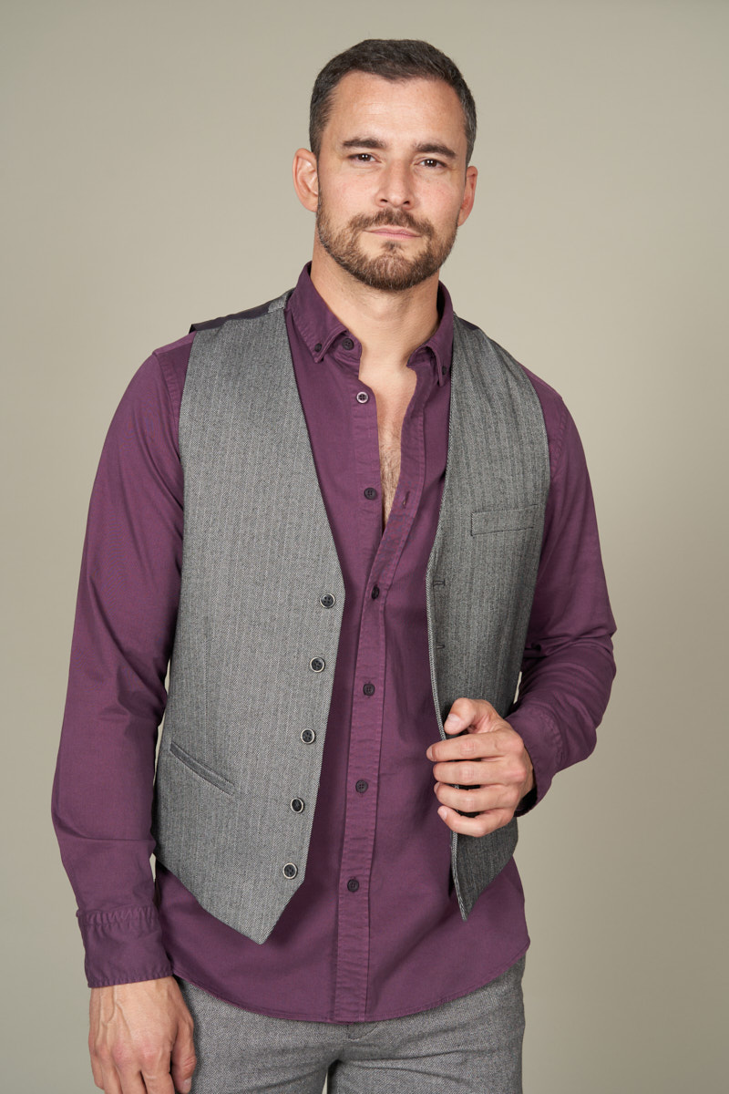 Gilet costume motifs chevrons