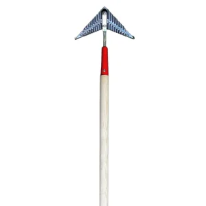 Ratissoire de jardin à pousser-tirer en forme d’aile de 220 mm – manche long